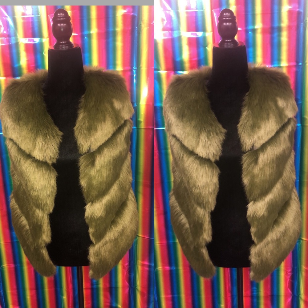 Olive Green Fur Vest